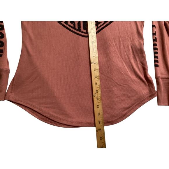 Harley-Davidson Women's Authentic Bar & Shield Rib-Knit Long Sleeve Top L - Picture 5 of 7